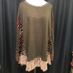 Tunic with fringe